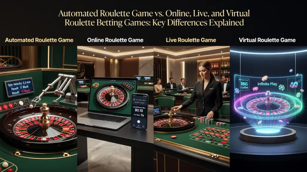 Automated Roulette Game vs. Online, Live, and Virtual Roulette Betting Games: Key Differences Explained